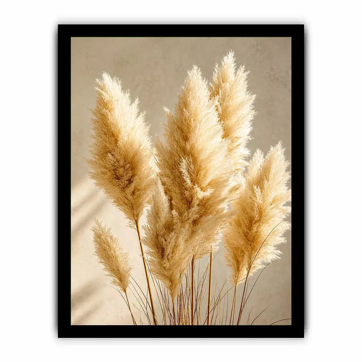 pampas grass wall art neutral decor, minimalist boho pampas canvas, beige botanical wall art print, soft pampas grass photography decor, neutral aesthetic plant artwork