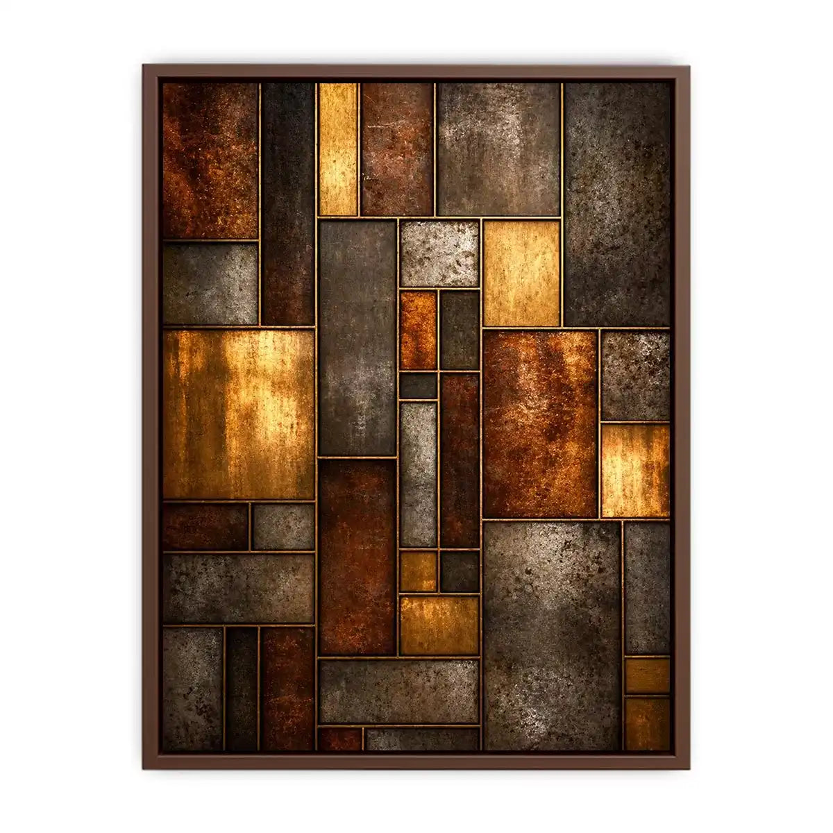 industrial abstract wall art metal texture, geometric rustic panel artwork, modern industrial canvas print, metallic abstract wall decor, textured geometric art print