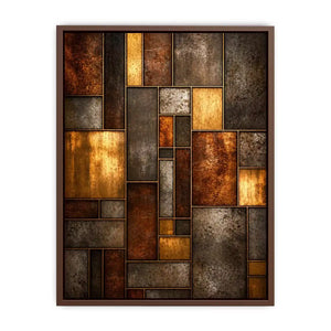 industrial abstract wall art metal texture, geometric rustic panel artwork, modern industrial canvas print, metallic abstract wall decor, textured geometric art print