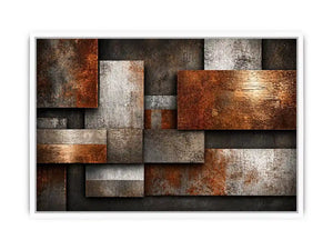 industrial abstract wall art rust texture, layered metal panel artwork, modern geometric industrial canvas, textured neutral wall decor, urban abstract art print