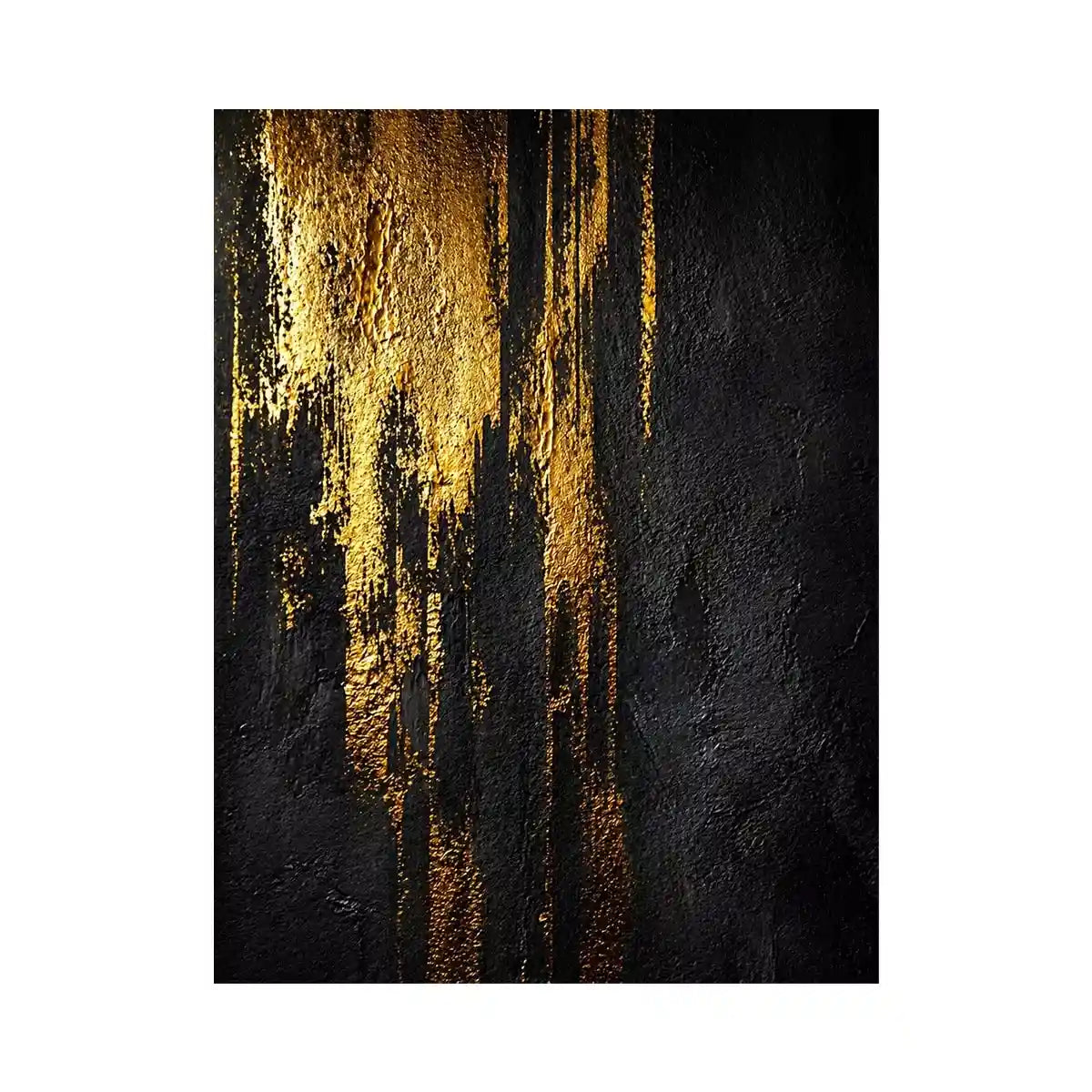 abstract gold texture wall art, black gold modern canvas print, luxury textured abstract artwork, metallic gold wall decor, bold abstract texture painting