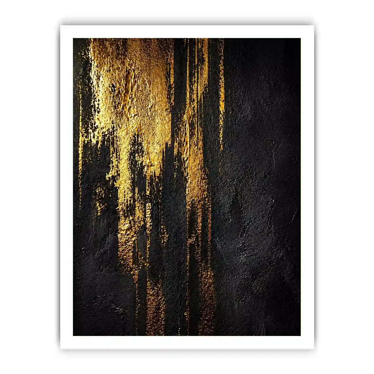 abstract gold texture wall art, black gold modern canvas print, luxury textured abstract artwork, metallic gold wall decor, bold abstract texture painting