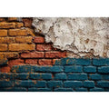 rustic brick wall art texture, urban wall texture canvas print, distressed painted brick artwork, industrial wall decor texture, colorful brick abstract art