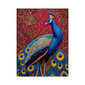 peacock wall art colorful bird painting, royal peacock canvas print vibrant feathers, decorative bird artwork modern wall decor, peacock illustration luxury art