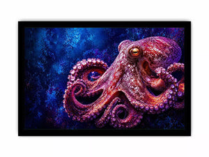 octopus wall art modern ocean canvas, vibrant octopus painting detailed texture artwork, marine life canvas bold sea creature decor, underwater octopus artwork premium design