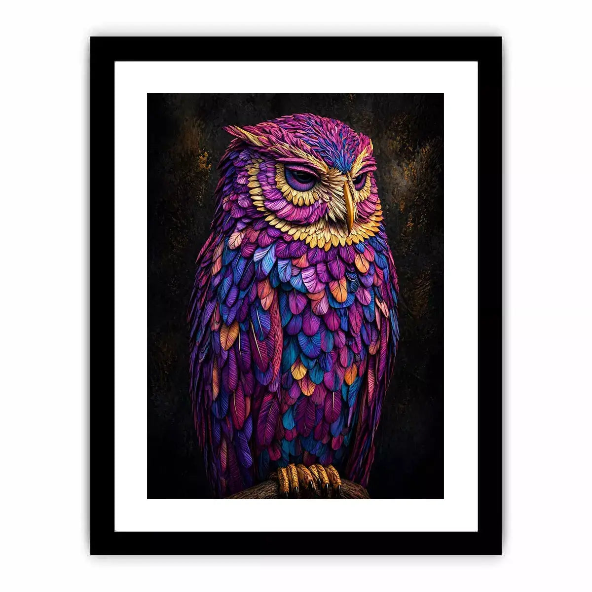 colorful owl canvas wall art vibrant modern bird painting for living room decor