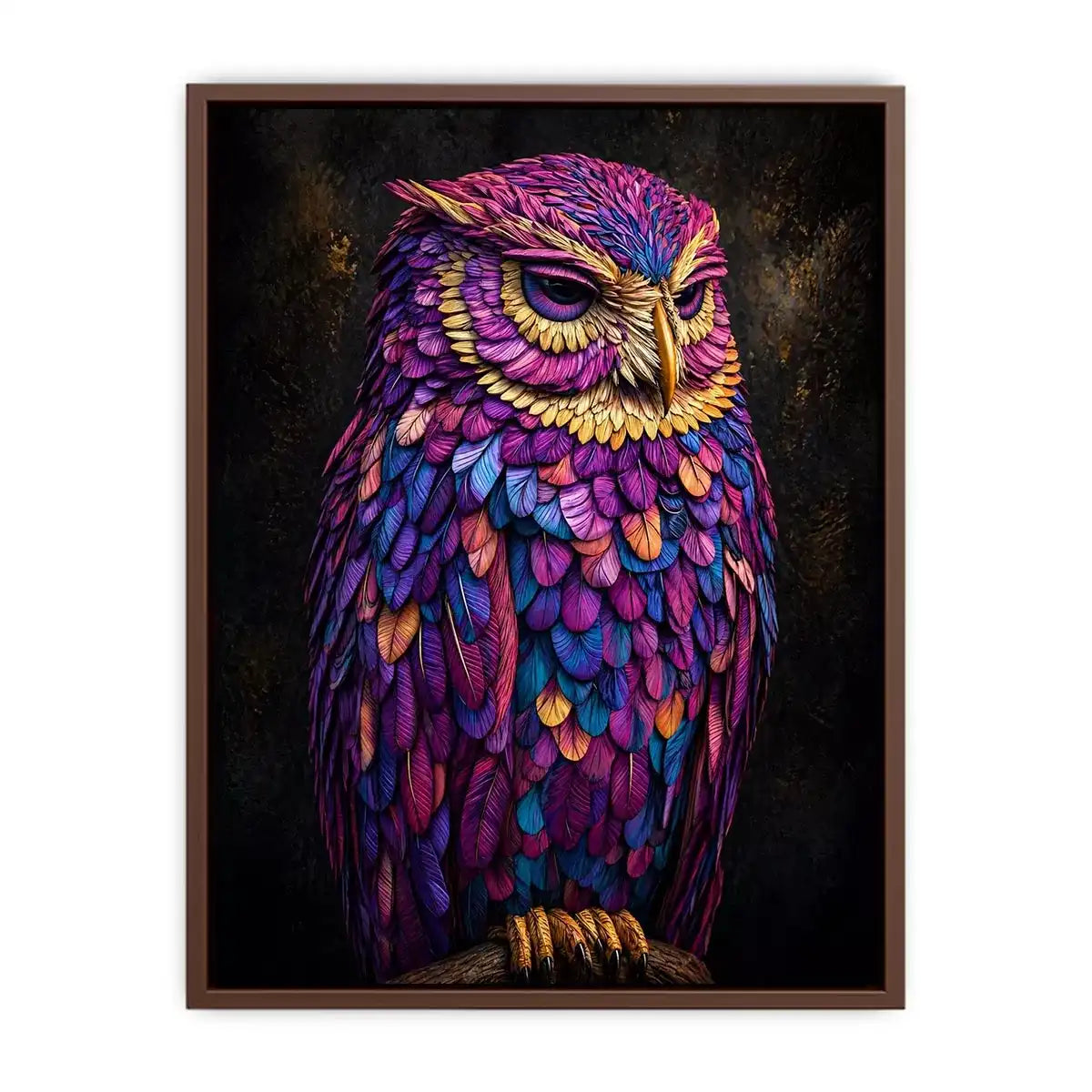 colorful owl canvas wall art vibrant modern bird painting for living room decor