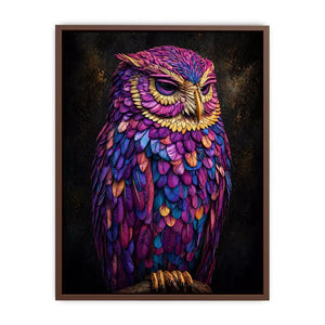 colorful owl canvas wall art vibrant modern bird painting for living room decor