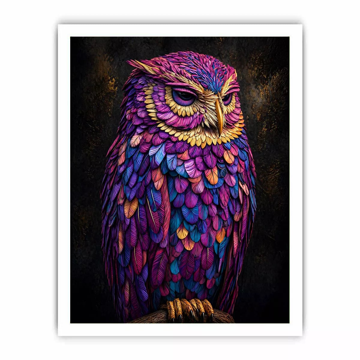colorful owl canvas wall art vibrant modern bird painting for living room decor