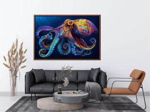 colorful octopus abstract ocean vibrant canvas wall art