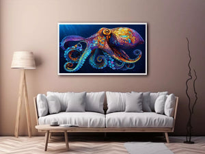 colorful octopus abstract ocean vibrant canvas wall art