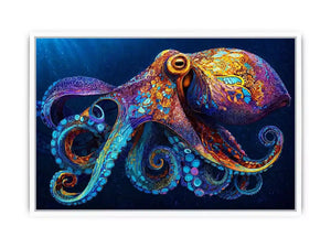 colorful octopus abstract ocean vibrant canvas wall art