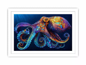 colorful octopus abstract ocean vibrant canvas wall art