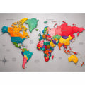 colorful world map wall art modern educational canvas global geography decor