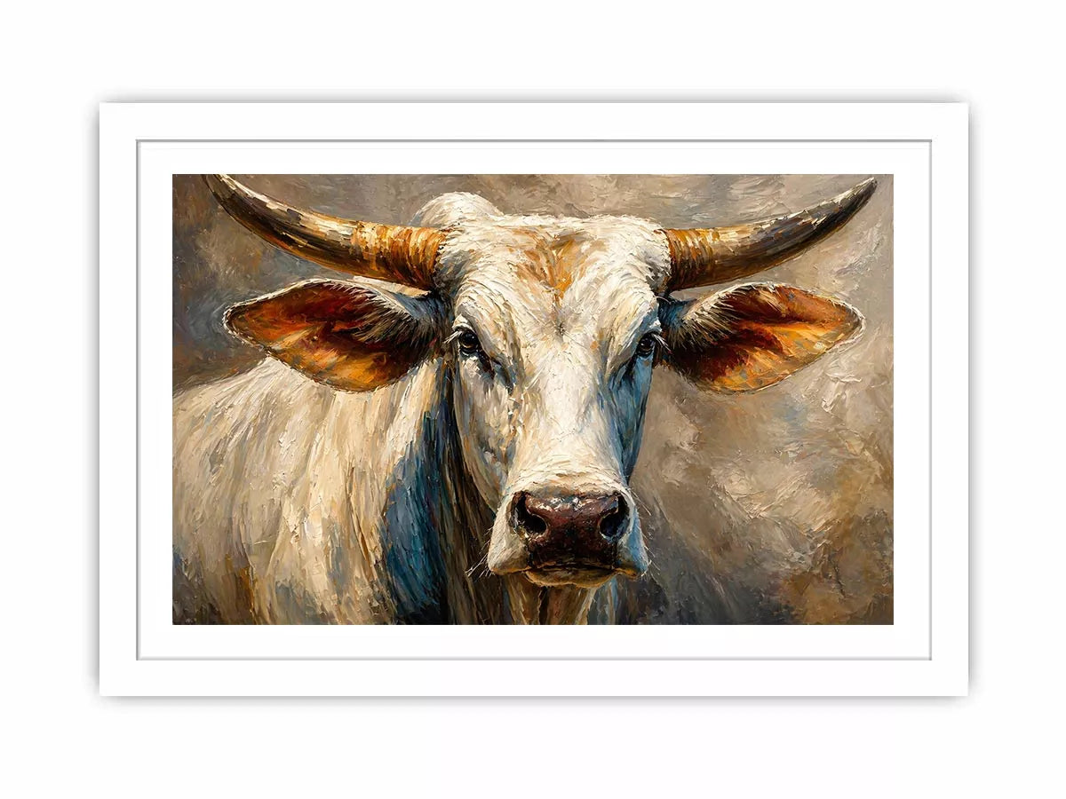 rustic bull portrait wall art textured farmhouse animal canvas decor