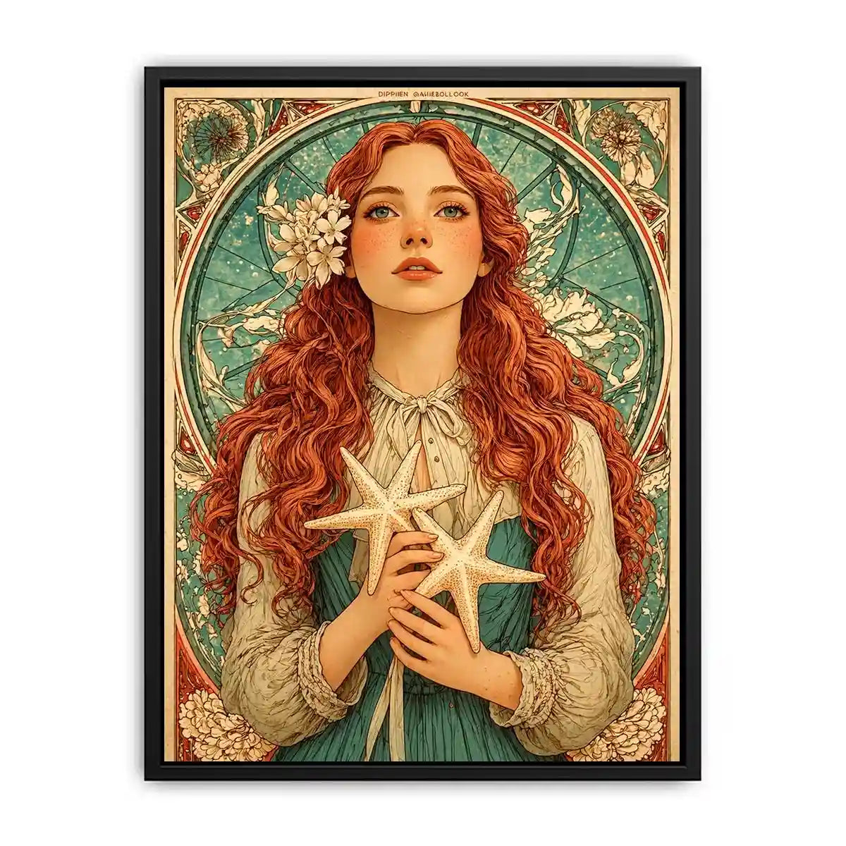 art nouveau woman portrait wall art pastel vintage feminine canvas decor