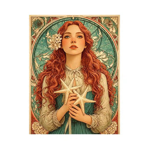 art nouveau woman portrait wall art pastel vintage feminine canvas decor