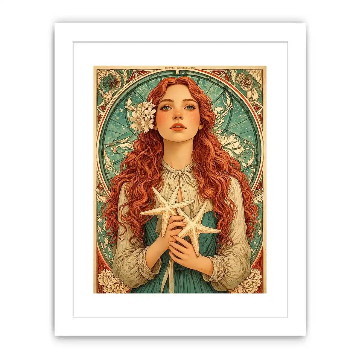 art nouveau woman portrait wall art pastel vintage feminine canvas decor