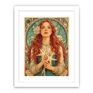 art nouveau woman portrait wall art pastel vintage feminine canvas decor