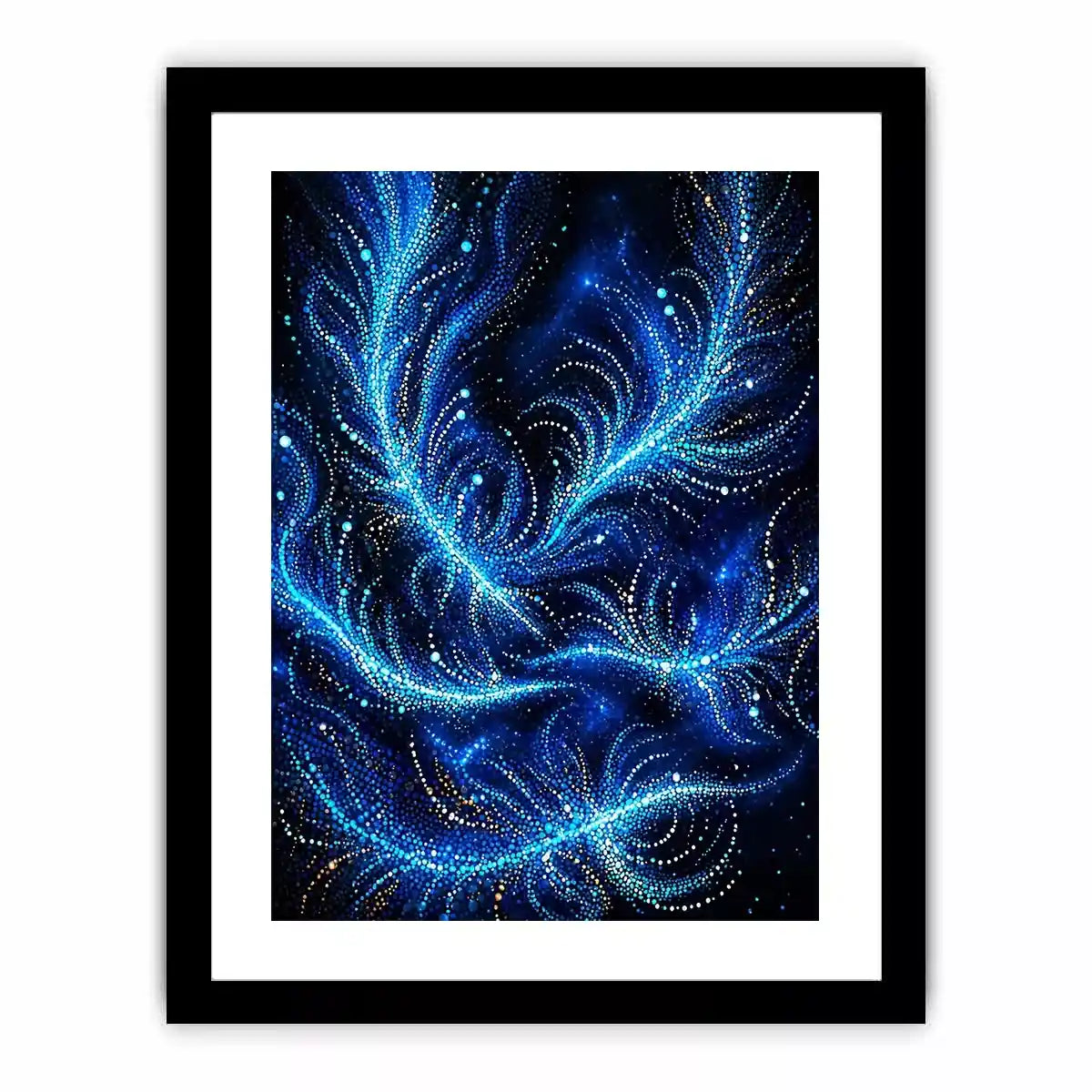 abstract blue light flow wall art cosmic glowing canvas modern decor