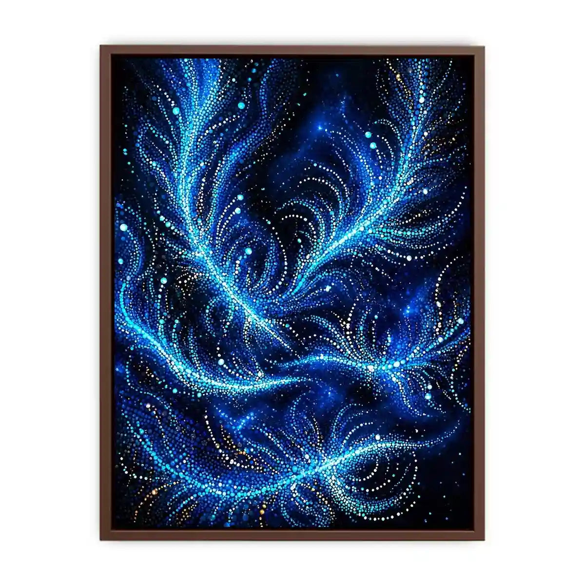 abstract blue light flow wall art cosmic glowing canvas modern decor