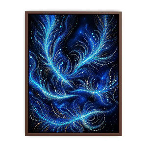 abstract blue light flow wall art cosmic glowing canvas modern decor