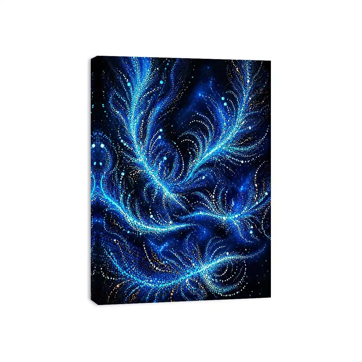 abstract blue light flow wall art cosmic glowing canvas modern decor