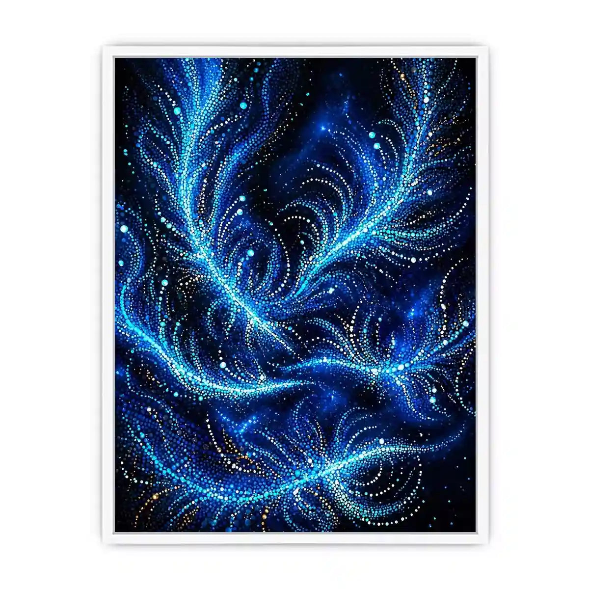 abstract blue light flow wall art cosmic glowing canvas modern decor