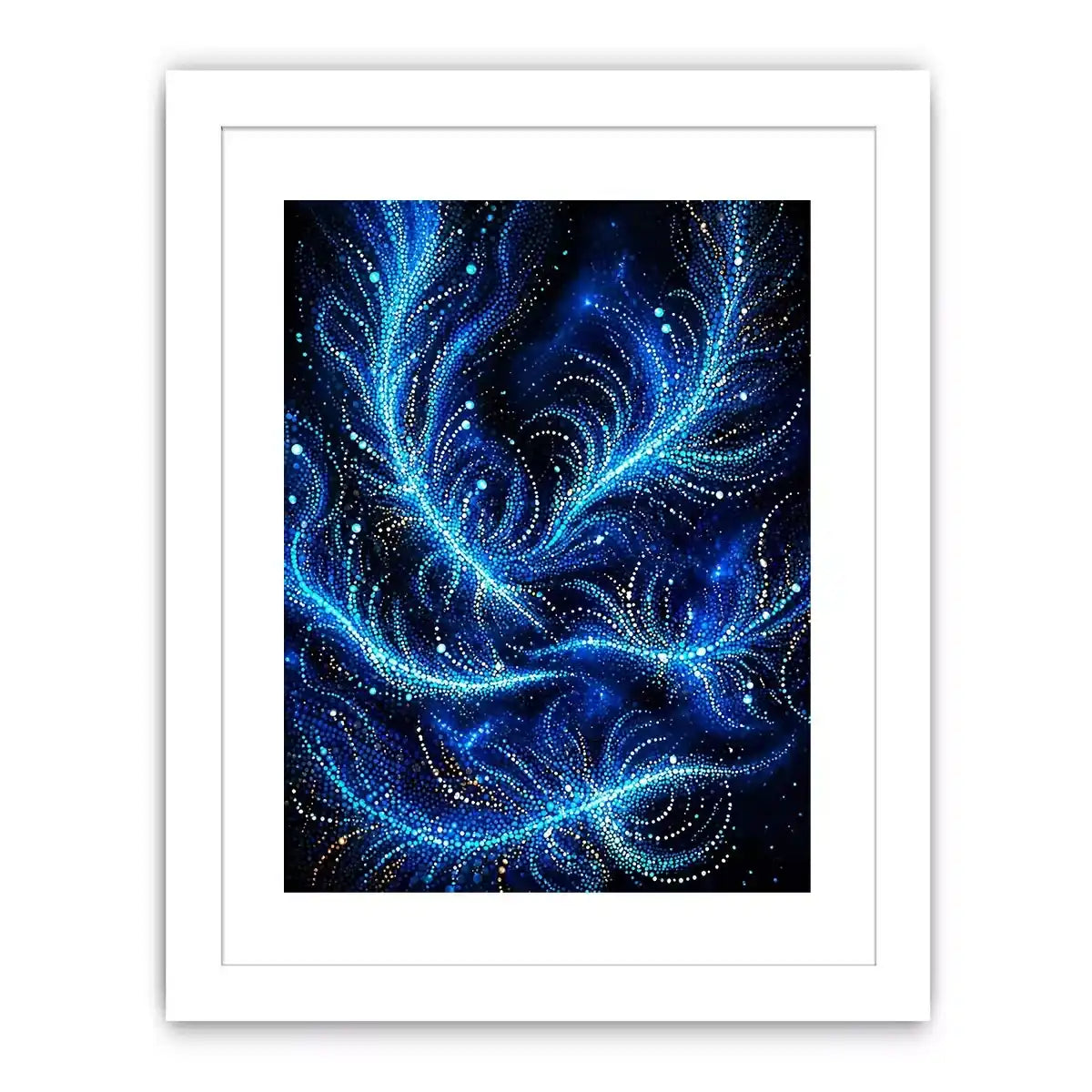 abstract blue light flow wall art cosmic glowing canvas modern decor
