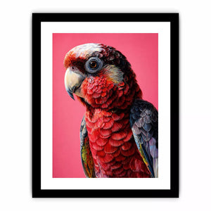 modern parrot portrait wall art vibrant red bird canvas tropical decor