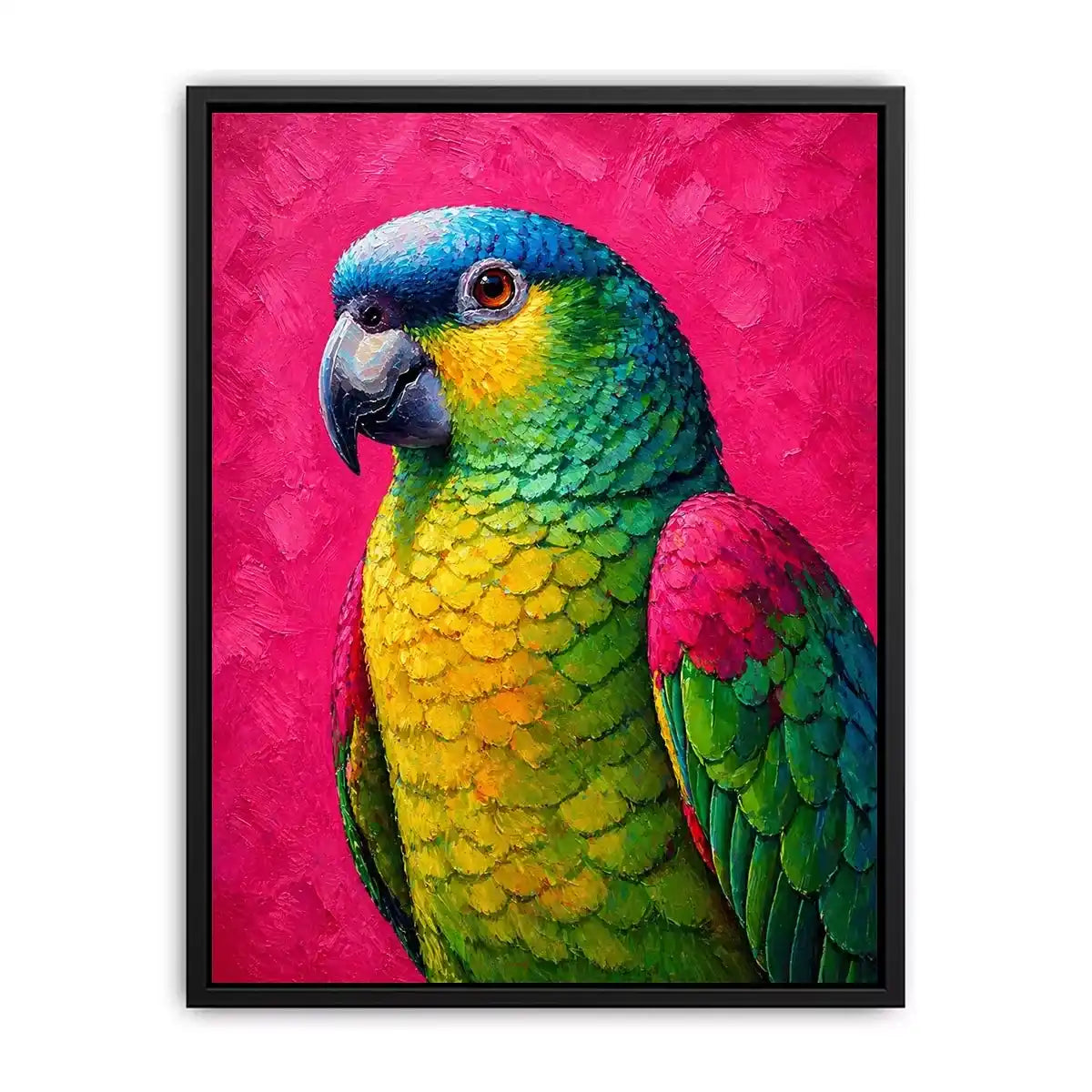 colorful parrot painting wall art tropical vibrant bird canvas decor
