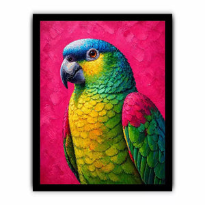 colorful parrot painting wall art tropical vibrant bird canvas decor