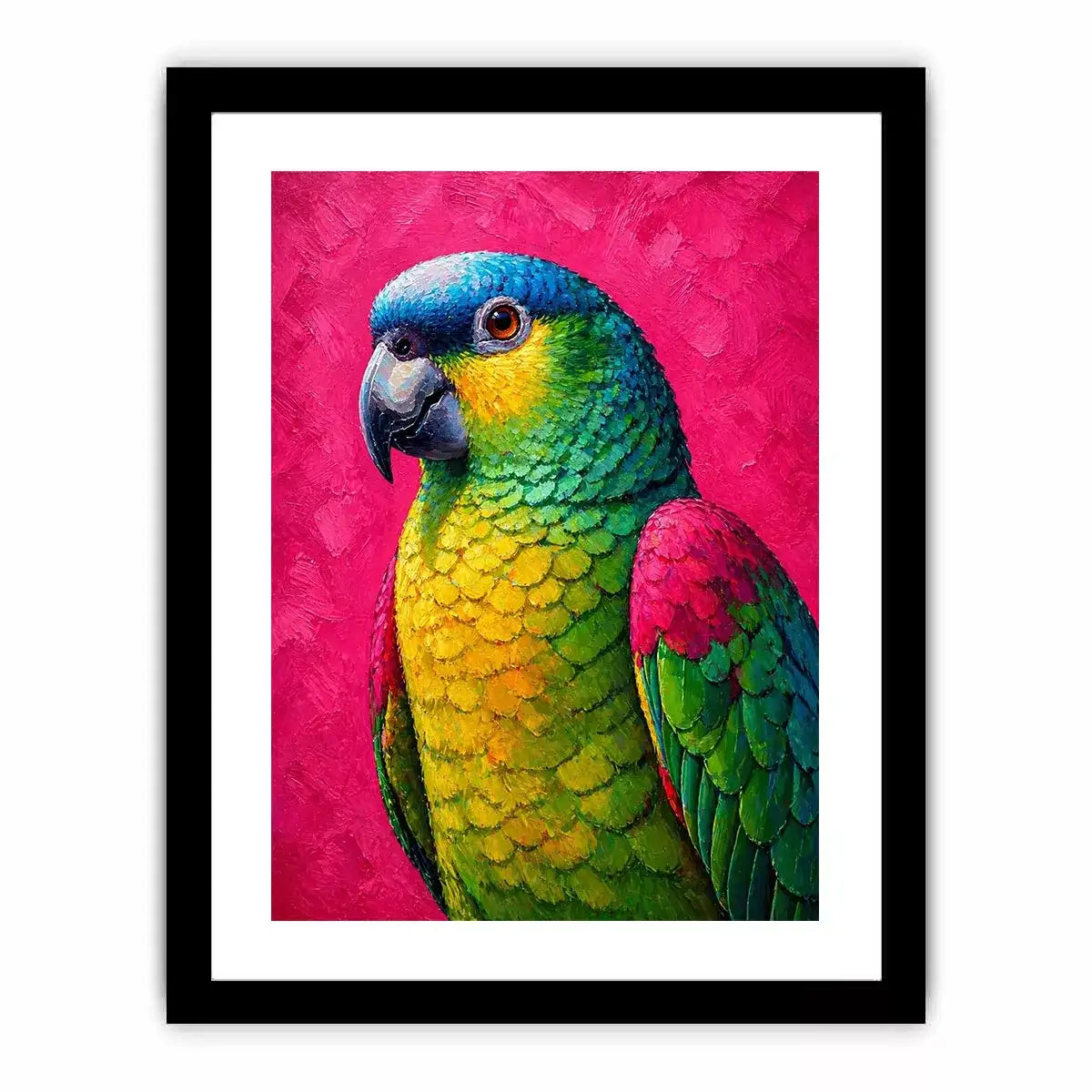 colorful parrot painting wall art tropical vibrant bird canvas decor