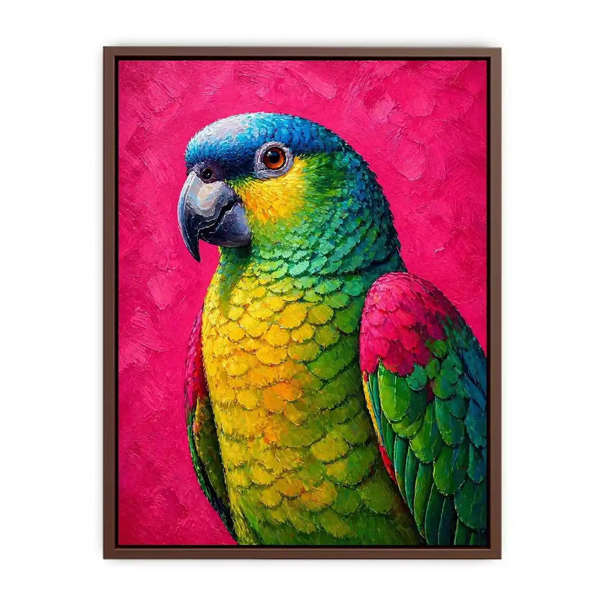 colorful parrot painting wall art tropical vibrant bird canvas decor