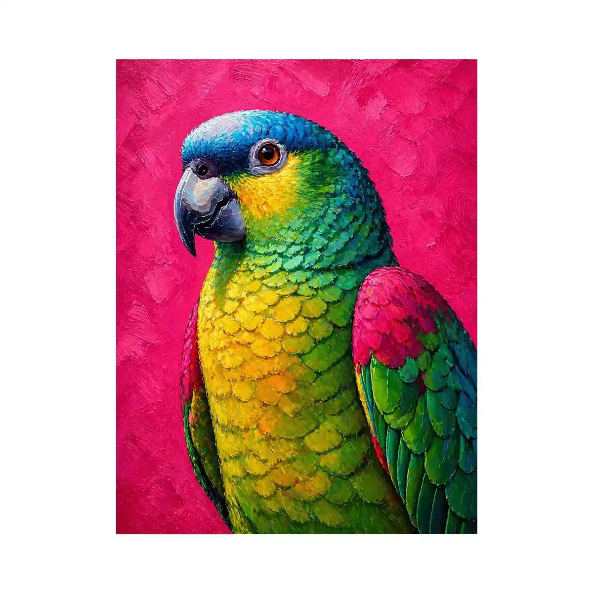 colorful parrot painting wall art tropical vibrant bird canvas decor