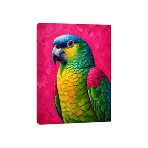 colorful parrot painting wall art tropical vibrant bird canvas decor