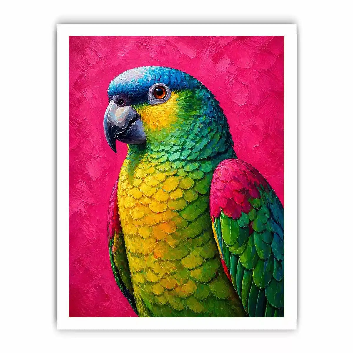 colorful parrot painting wall art tropical vibrant bird canvas decor