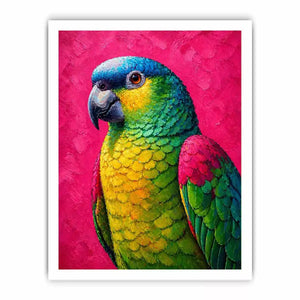 colorful parrot painting wall art tropical vibrant bird canvas decor