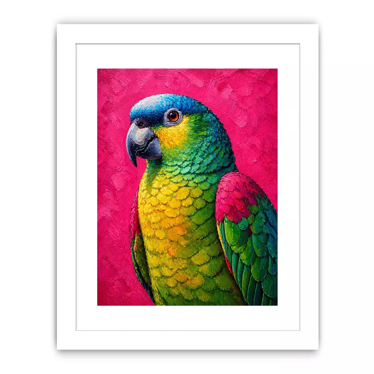 colorful parrot painting wall art tropical vibrant bird canvas decor