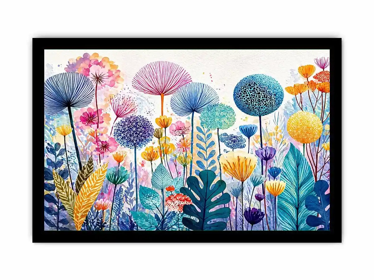 abstract botanical flowers wall art colorful modern floral canvas decor