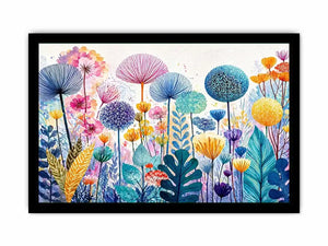 abstract botanical flowers wall art colorful modern floral canvas decor