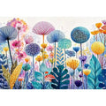 abstract botanical flowers wall art colorful modern floral canvas decor