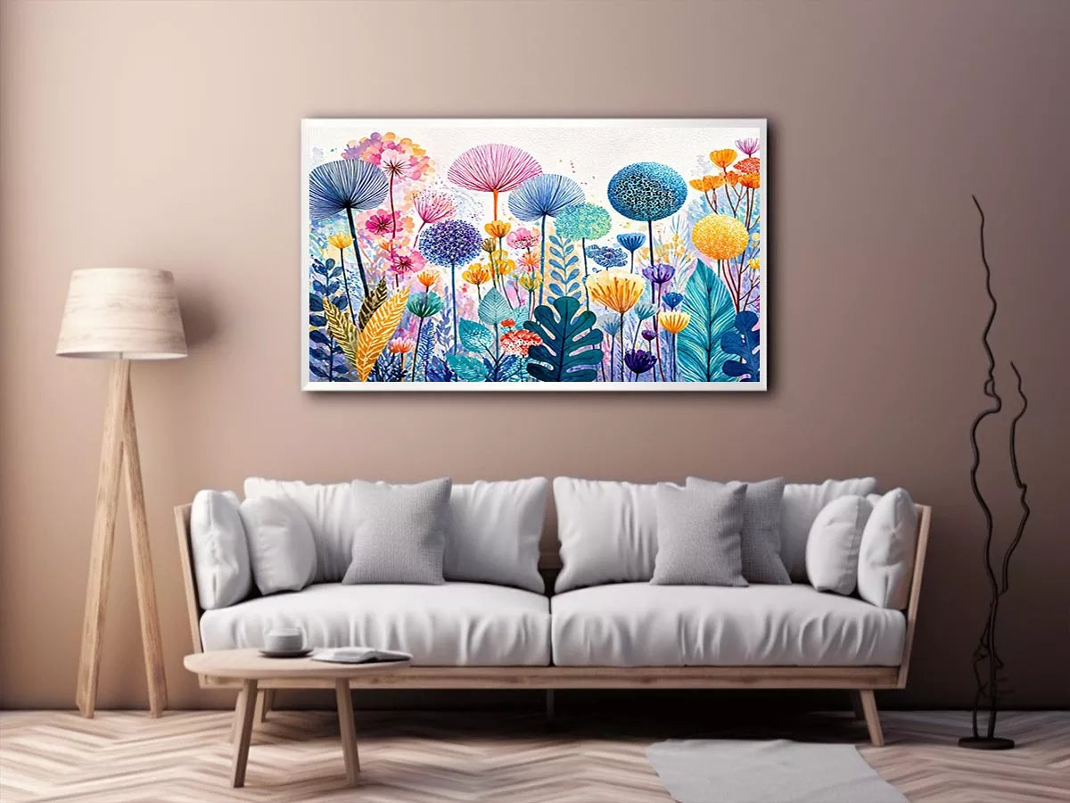 abstract botanical flowers wall art colorful modern floral canvas decor