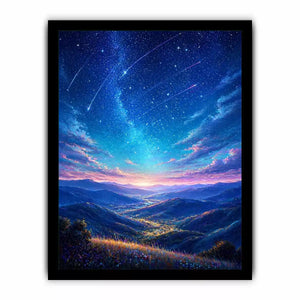 starry valley landscape wall art dreamy night sky canvas decor