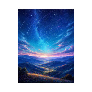 starry valley landscape wall art dreamy night sky canvas decor