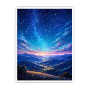 starry valley landscape wall art dreamy night sky canvas decor