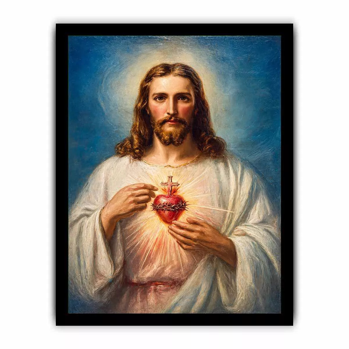 Sacred Heart of Jesus Christ painting canvas wall art for Christian home decor spiritual religious artwork USA