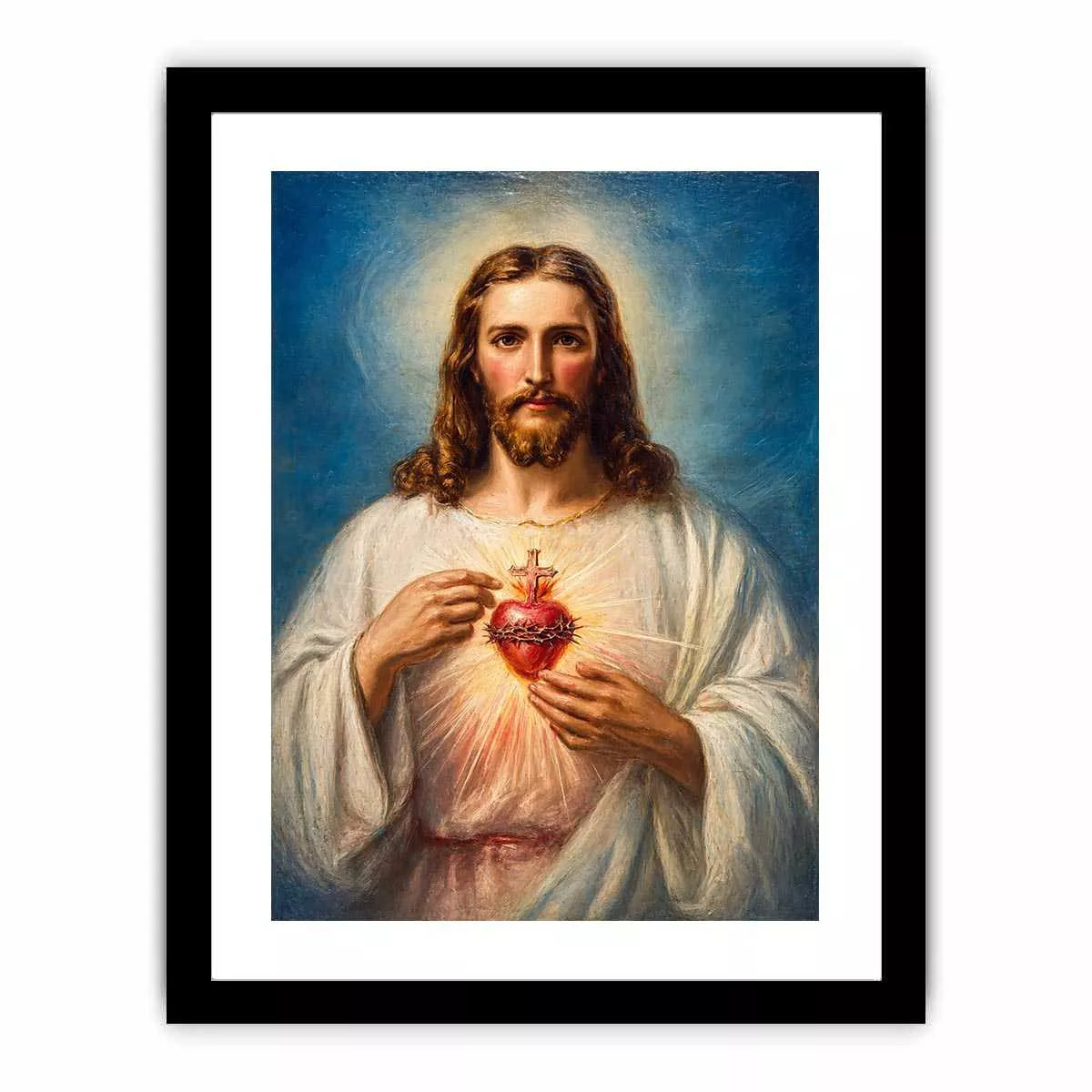 Sacred Heart of Jesus Christ painting canvas wall art for Christian home decor spiritual religious artwork USA