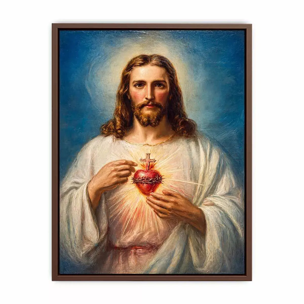 Sacred Heart of Jesus Christ painting canvas wall art for Christian home decor spiritual religious artwork USA