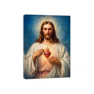 Sacred Heart of Jesus Christ painting canvas wall art for Christian home decor spiritual religious artwork USA